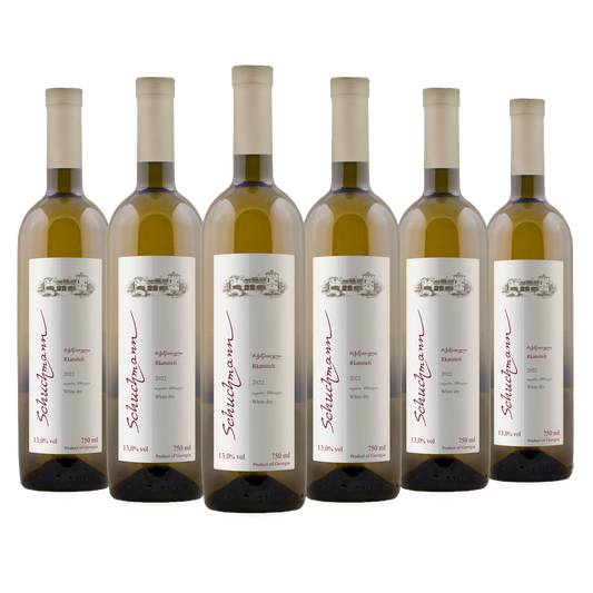 Schuchmann Rkatsiteli 2022 – 6er Weinkarton, 6 × 750 ml, trockener Weißwein aus Georgien