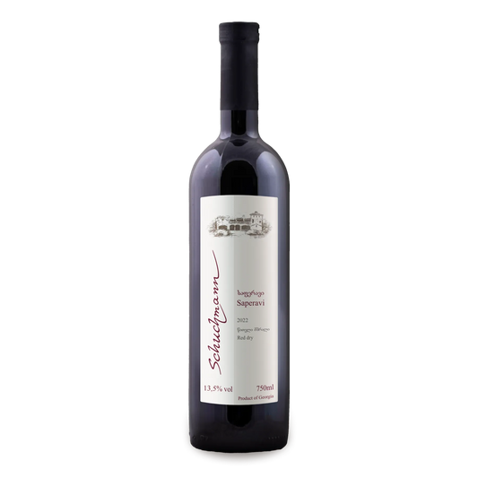 Schuchmann Saperavi 2022 – 750ml Flasche, trockener Rotwein, 13,5% vol – beliebtester georgischer Rotwein mit kräftigem Geschmack und fruchtigen Aromen.